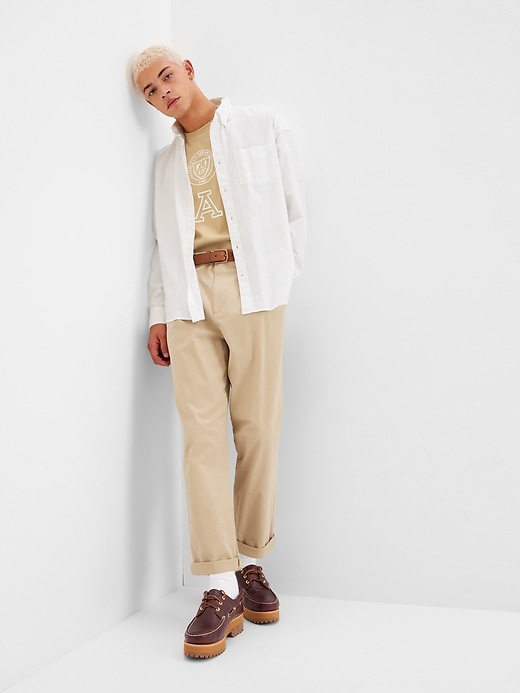 Image number 1 showing, Oversized Oxford Shirt with In-Conversion Cotton