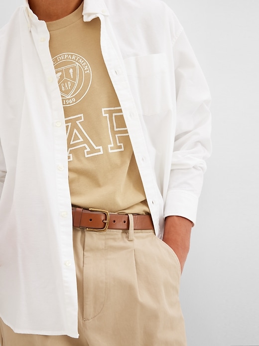 Image number 3 showing, Oversized Oxford Shirt with In-Conversion Cotton