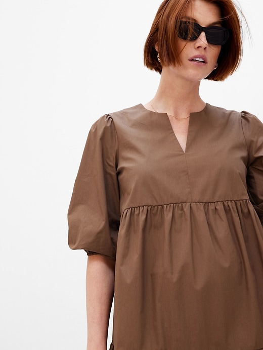 Image number 4 showing, Maternity Puff Sleeve Tiered Dress