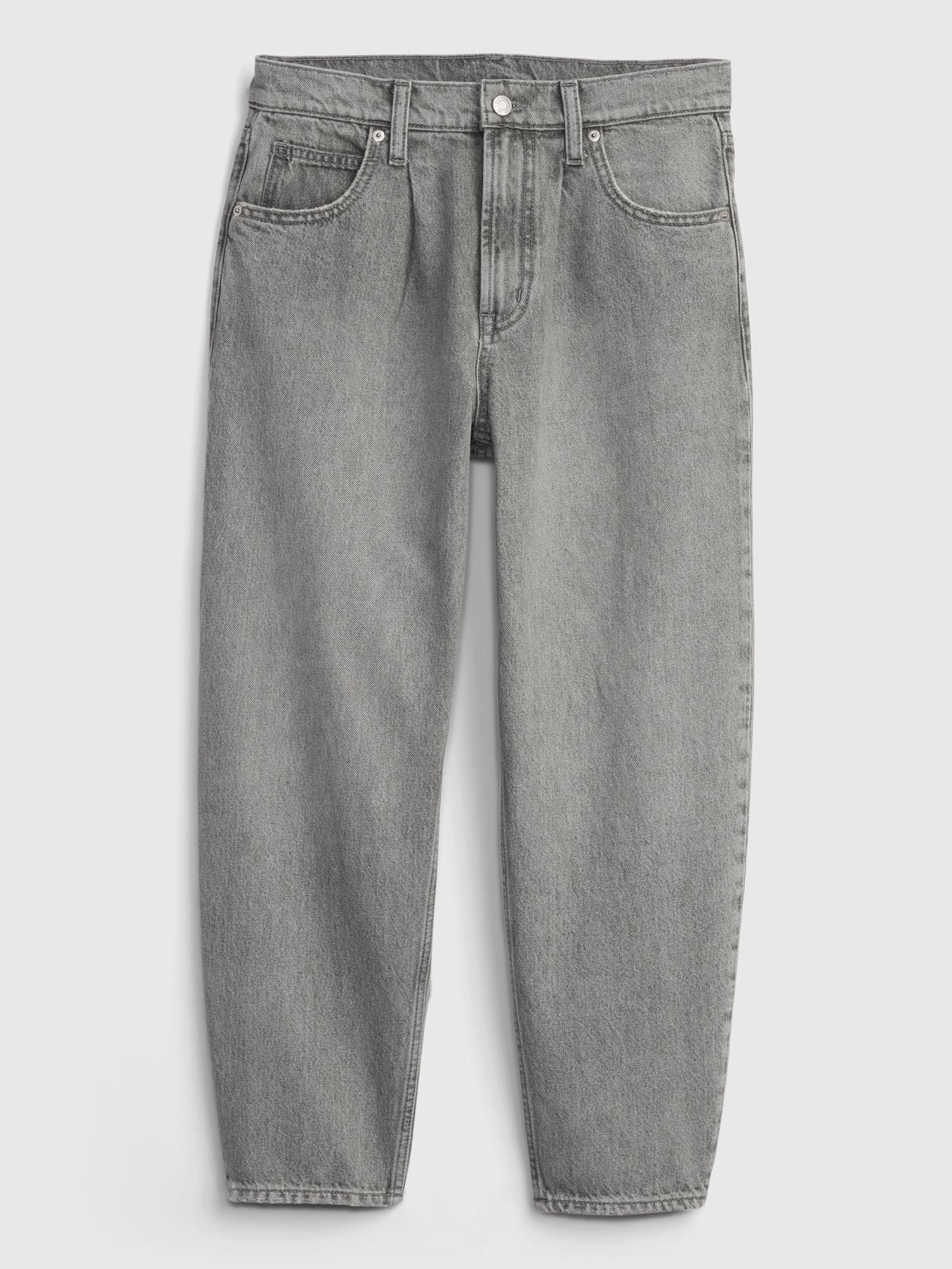 High Rise Barrel Jeans with Washwell Gap