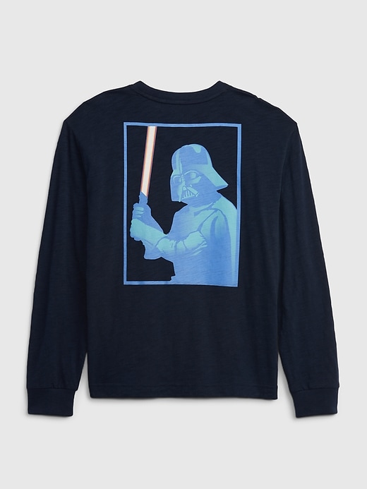 2 of 8 showing, with the color tapestry navy of product GapKids &#124 Star Wars™ Organic Cotton Graphic T-Shirt