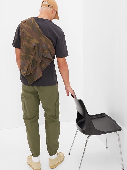 2 of 8 showing, with the color army jacket green of product Cargo Joggers in GapFlex