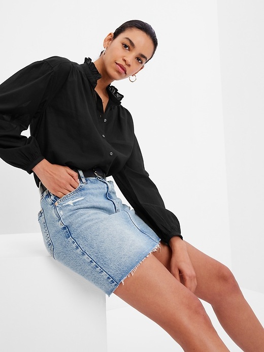 Gap Ruffle Neck Shirt