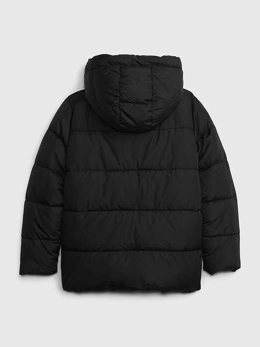 2 of 8 showing, with the color true black of product Kids Sherpa-Lined Puffer Jacket