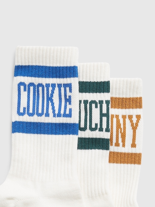 2 of 8 showing, with the color multi of product Gap × Sesame Street Quarter Crew Socks (3-Pack)