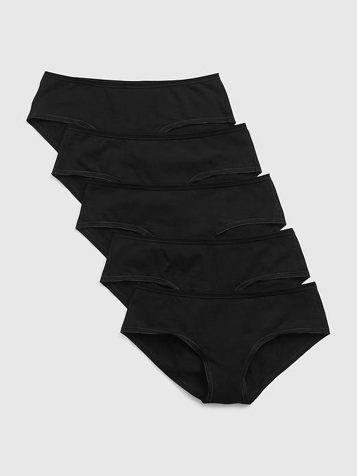 1 of 8 showing, with the color true black of product Stretch Cotton Hipster (5-Pack)