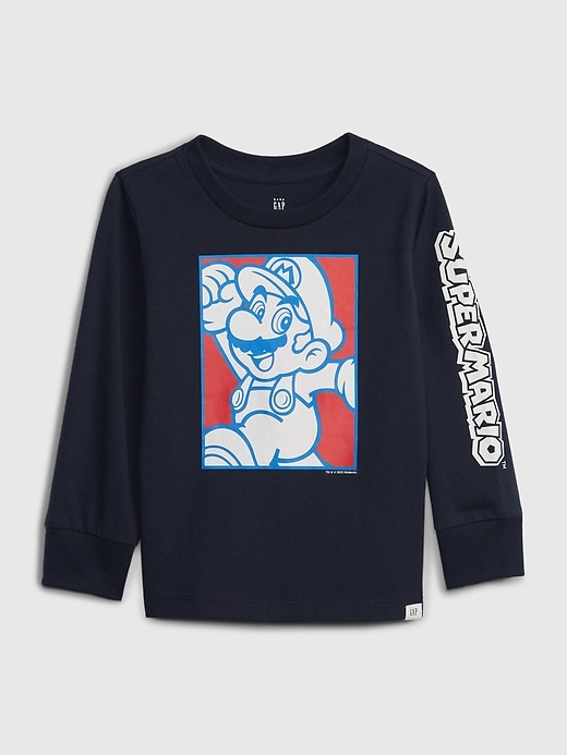 1 of 8 showing, with the color blue of product babyGap &#124 Super Mario™ Graphic T-Shirt