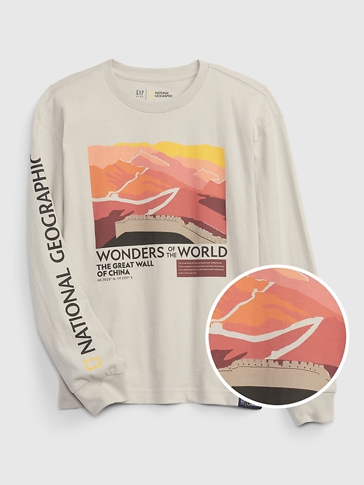 Image number 4 showing, GapKids &#124 National Geographic 100% Organic Cotton Wonders of the World Graphic T-Shirt