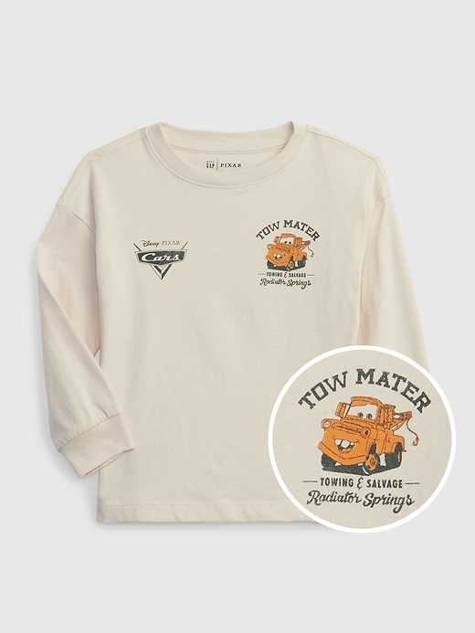 1 of 8 showing, with the color birch beige of product Gap × Disney Baby & Toddler Organic Cotton Cars Graphic T-Shirt