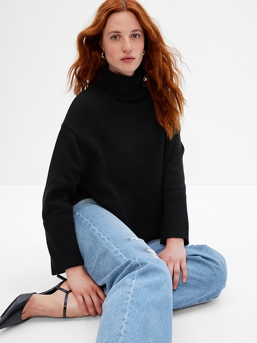 Image number 7 showing, 24/7 Split-Hem Turtleneck Sweater