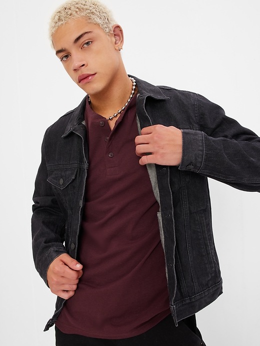 1 of 8 showing, with the color DARK MAROON of product Henley T-Shirt