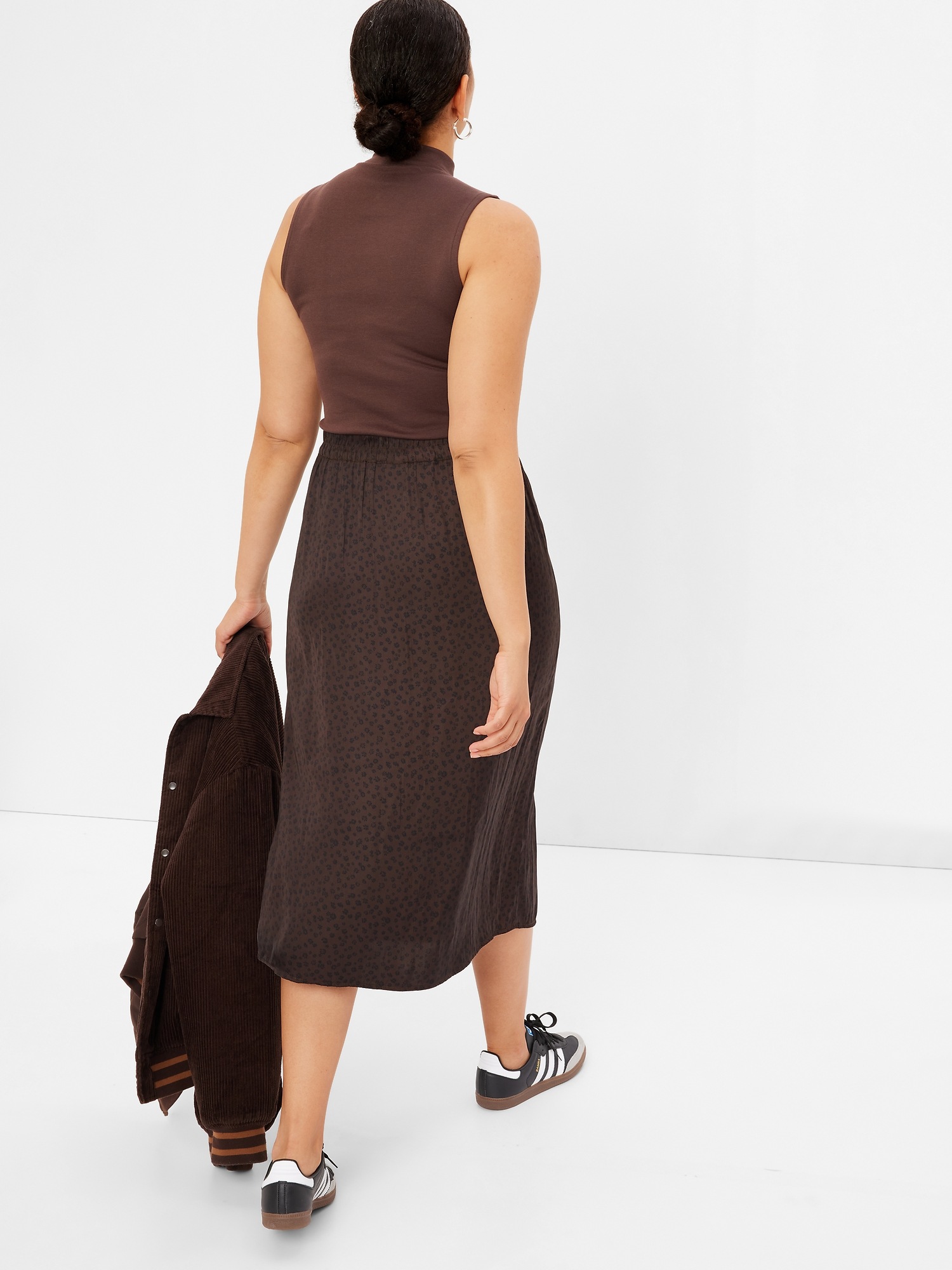 Satin midi skirt 5t sale