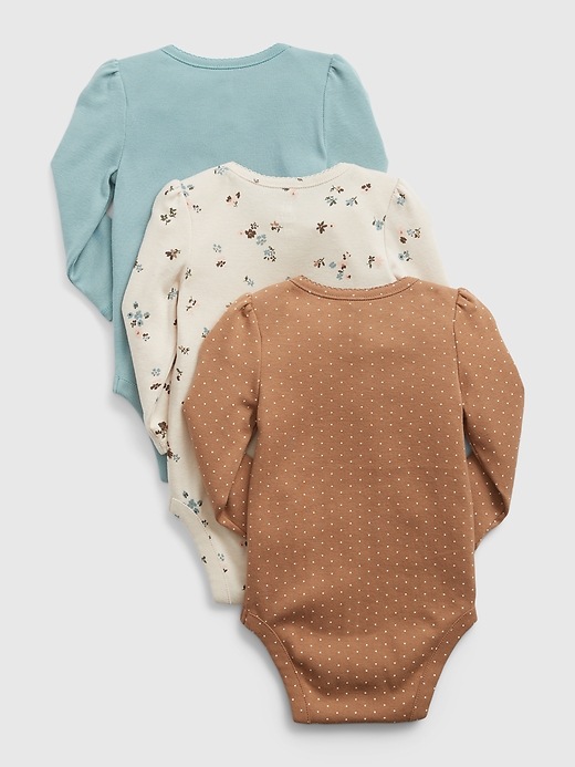 2 of 8 showing, with the color HOLIDAY BROWN of product Baby 100% Organic Cotton Print Bodysuit (3-Pack)