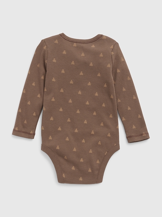 2 of 8 showing, with the color COZY BROWN of product Baby 100% Organic Cotton Print Bodysuit (3-Pack)