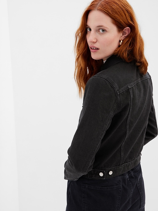 2 of 8 showing, with the color black wash of product Icon Denim Jacket with Washwell