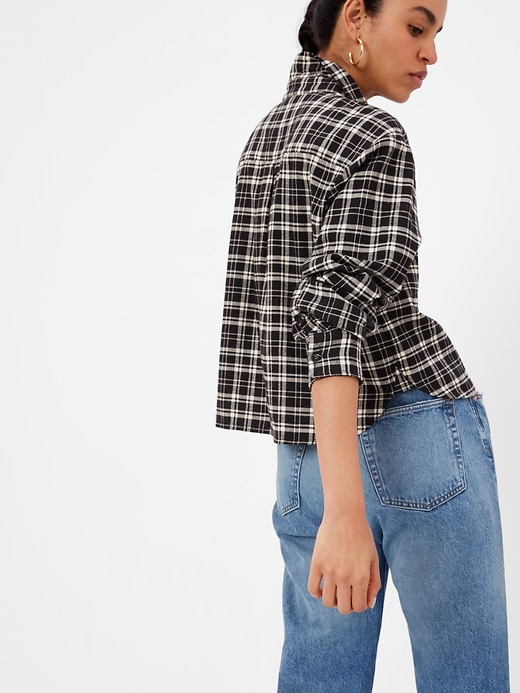 Image number 2 showing, Cropped Flannel Shirt