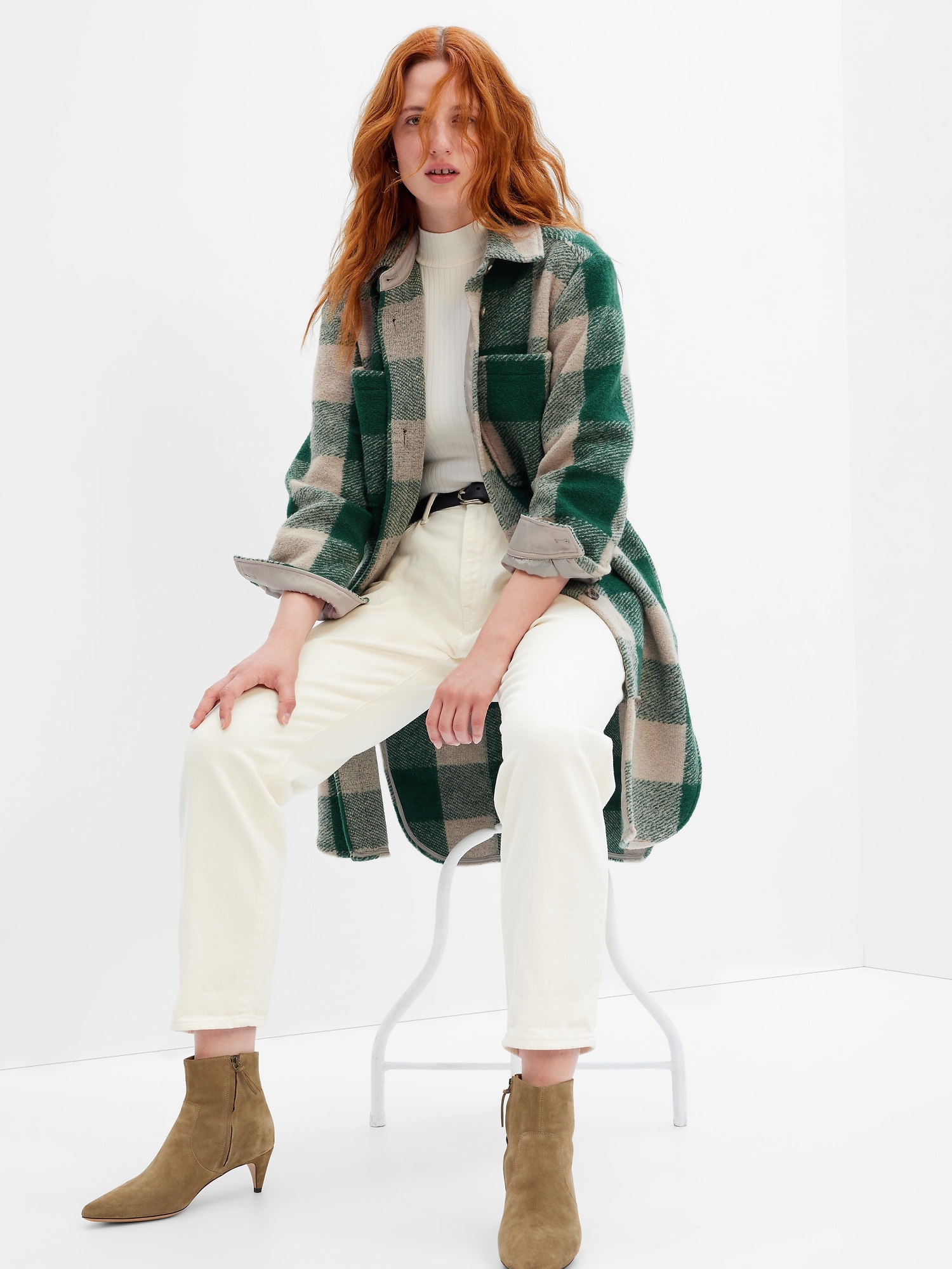 Oversized Wool-Blend Shirt Jacket | Gap