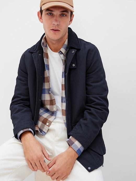1 of 8 showing, with the color new classic navy of product Canvas Field Jacket