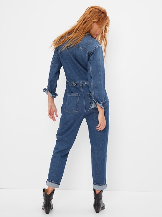 2 of 8 showing, with the color medium wash of product Denim Jumpsuit with Washwell