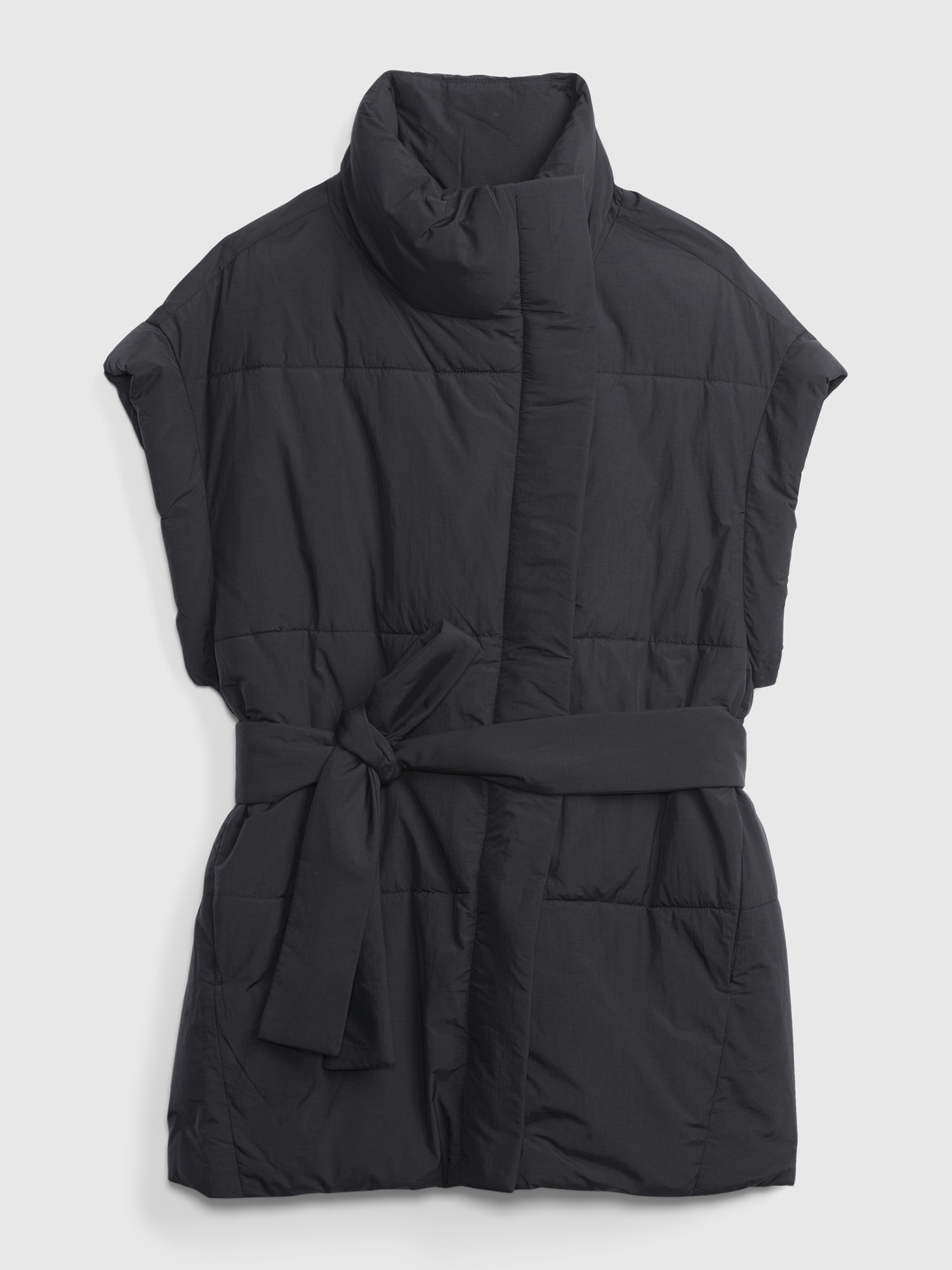 Women's Duvet Wrap Puffer Vest by Gap Black Size XL