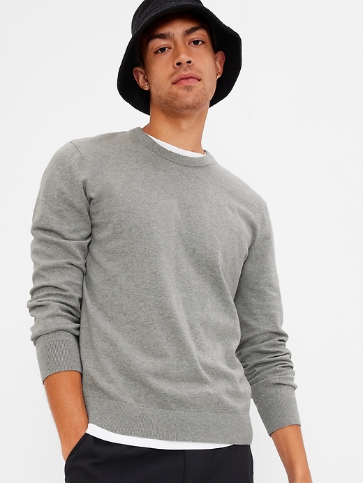 1 of 8 showing, with the color medium grey heather of product Mainstay Crewneck Sweater