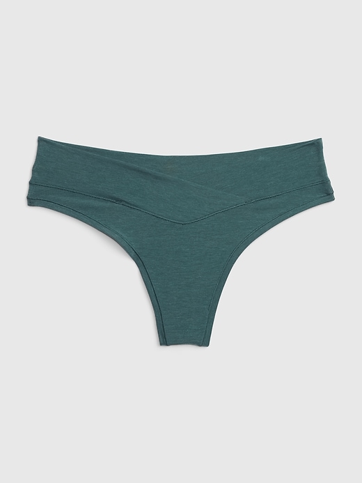 1 of 8 showing, with the color june bug green of product Breathe Crossover Thong