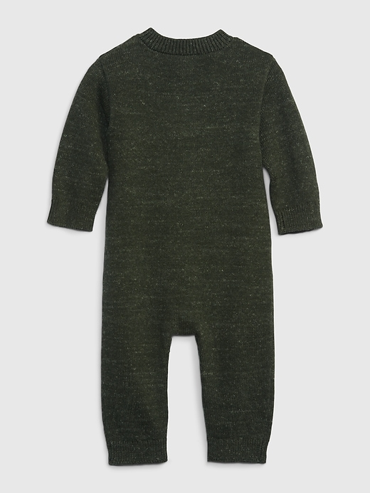 2 of 8 showing, with the color olive heather of product Baby Sweater One-Piece
