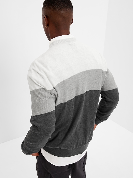 2 of 8 showing, with the color medium grey heather of product Mainstay Colorblock Crewneck Sweater