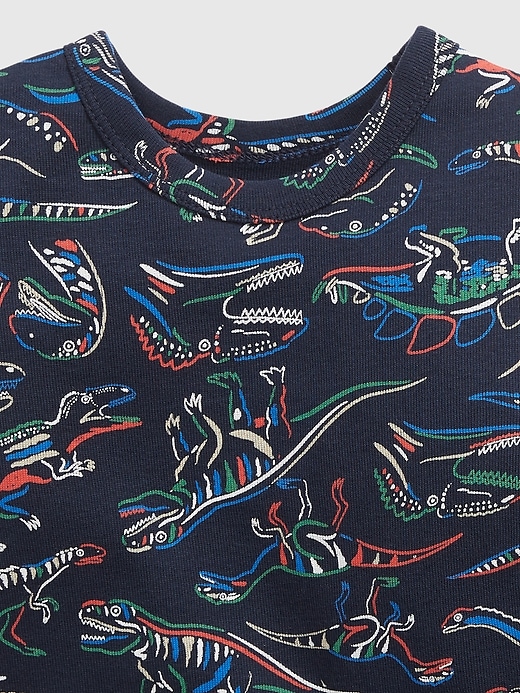 2 of 8 showing, with the color blue galaxy of product Baby & Toddler Organic Cotton Dino PJ Set