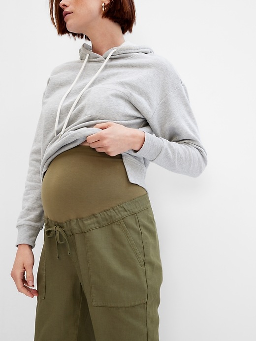 Image number 3 showing, Maternity TENCEL&#153 Full Panel Utility Joggers