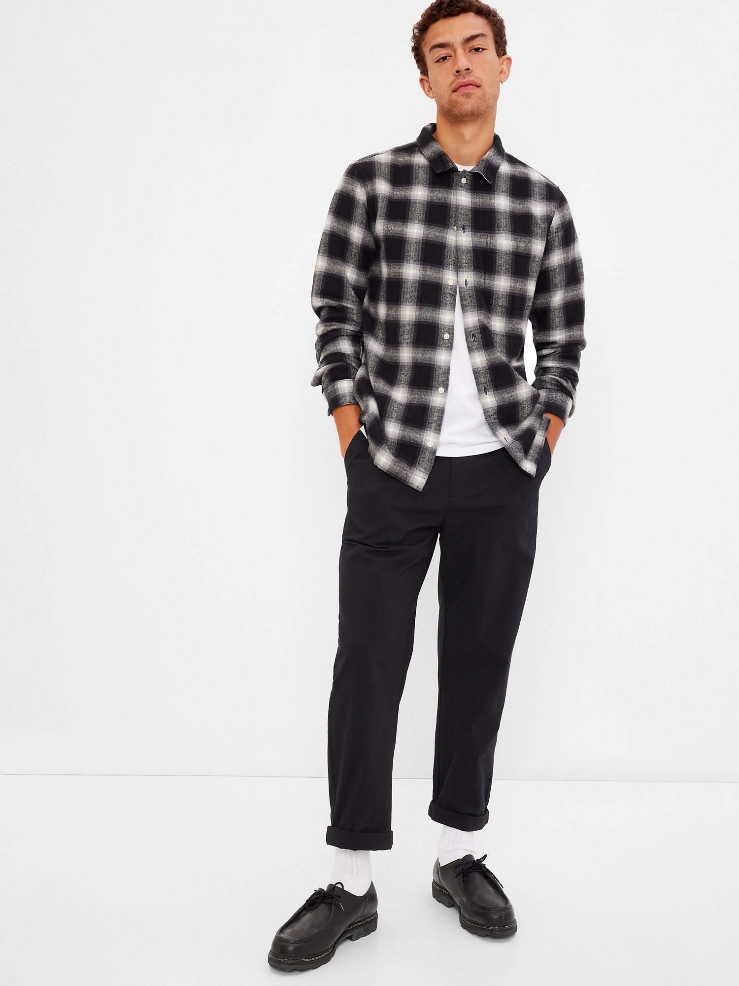 Gap plaid shirt mens deals