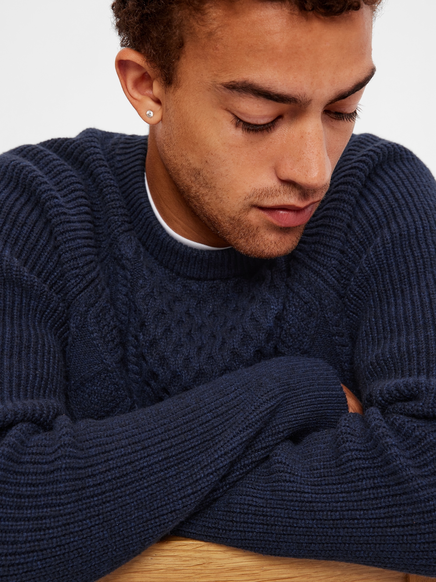 CableKnit Crewneck Sweater Gap