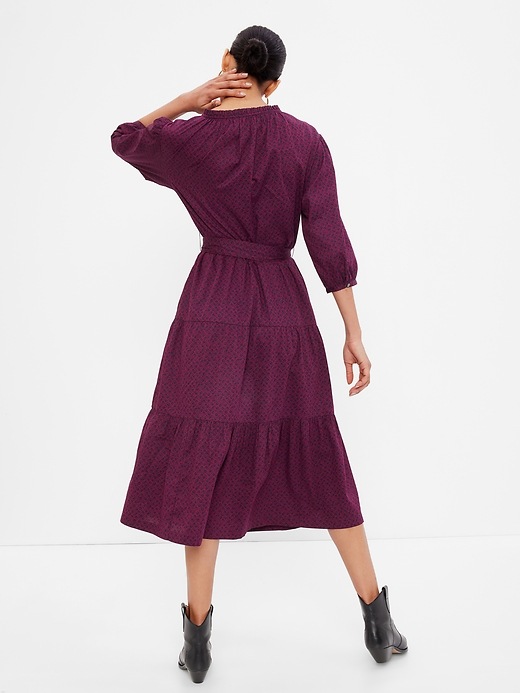 Tiered Tie-Waist Midi Dress | Gap