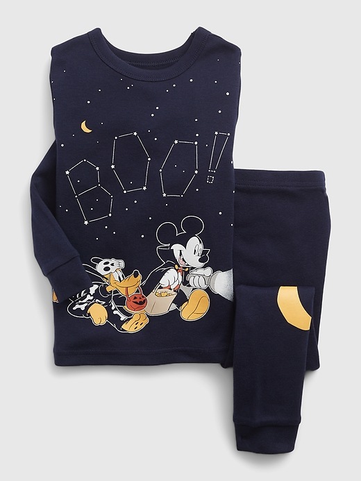 Image number 1 showing, babyGap &#124 Disney 100% Organic Cotton Halloween Mickey Mouse PJ Set