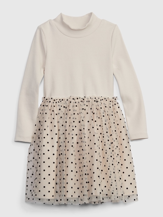 1 of 8 showing, with the color birch beige of product Toddler Tulle Dress