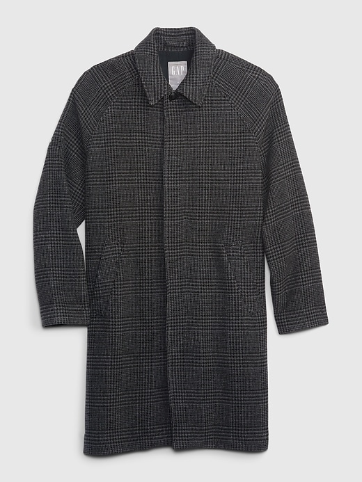 Image number 4 showing, Recycled Plaid Raglan Wool Car Coat