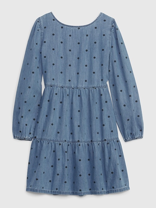 Image number 2 showing, Kids Denim Tiered Dress with Washwell