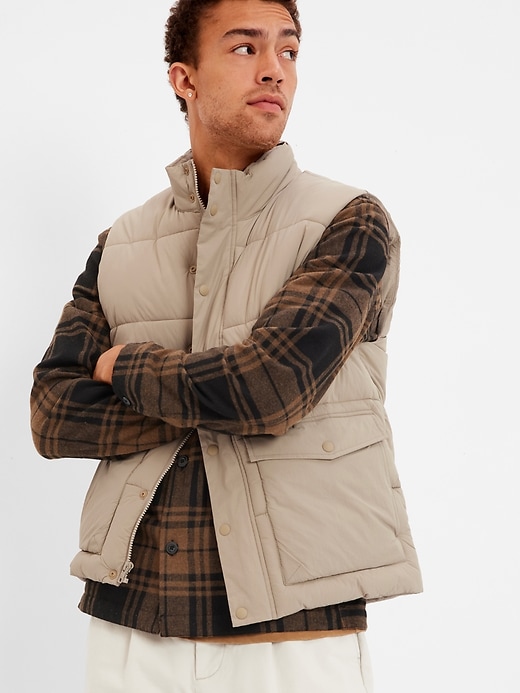 1 of 8 showing, with the color MOONSTONE of product Recycled Puffer Vest
