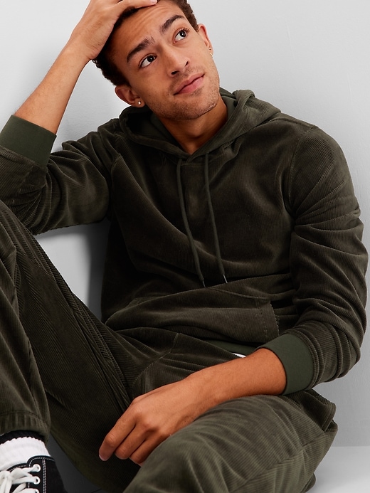 1 of 8 showing, with the color mistletoe of product Corduroy Hoodie
