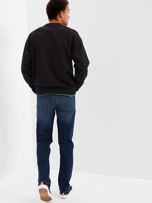 2 of 8 showing, with the color dark wash of product Soft Flex Straight Jeans