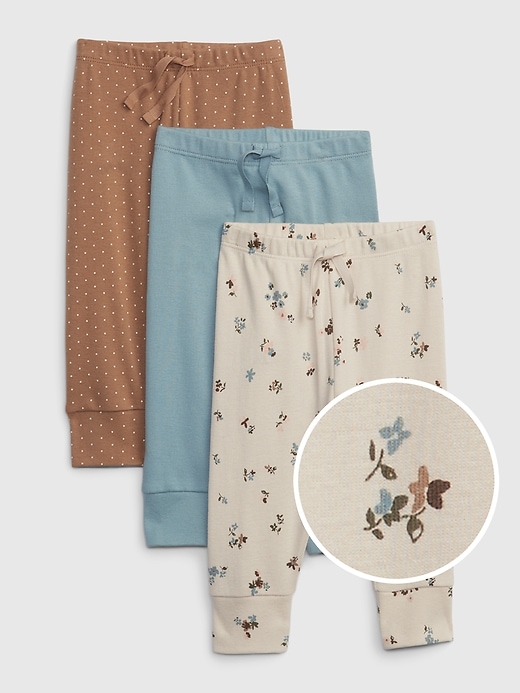 1 of 8 showing, with the color HOLIDAY BROWN of product Baby 100% Organic Cotton Print Pants (3-Pack)