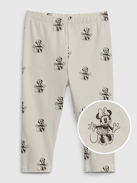 1 of 8 showing, with the color birch beige of product babyGap &#124 Disney Organic Cotton Mix and Match Minnie Mouse Leggings