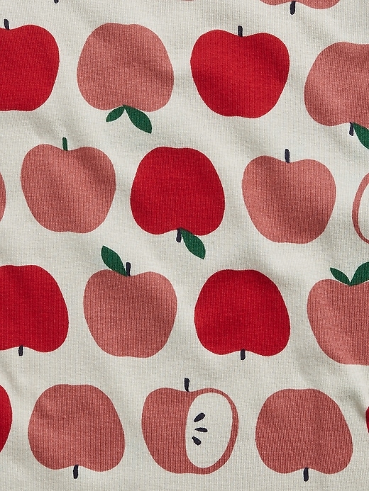 2 of 8 showing, with the color birch beige of product Baby & Toddler Organic Cotton Apple PJ Set