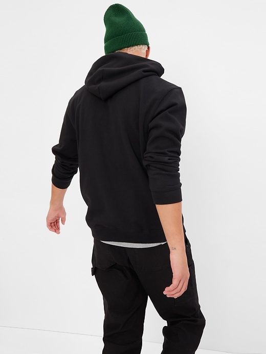 2 of 8 showing, with the color true black of product Organic Cotton Blend Mini Gap Logo Hoodie