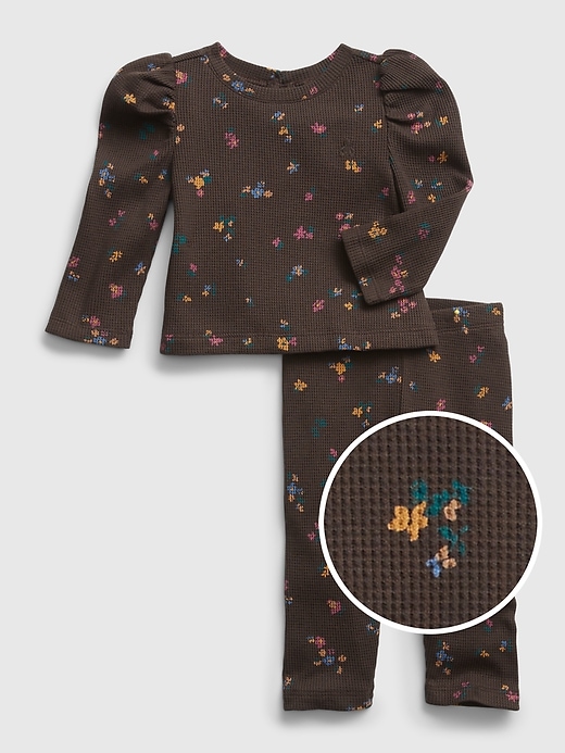 Image number 1 showing, Baby Waffle Two-Piece Outfit Set