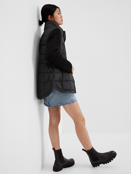 2 of 8 showing, with the color black of product Recycled Lightweight Puff Vest