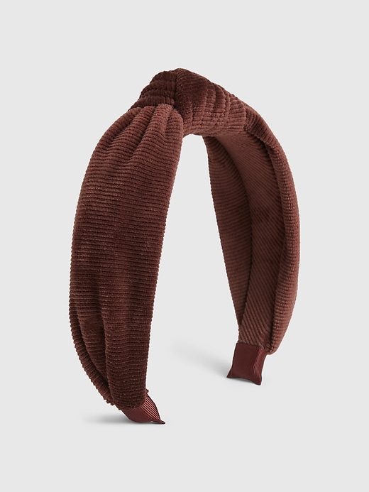 1 of 8 showing, with the color sable brown of product Toddler Corduroy Knotted Headband