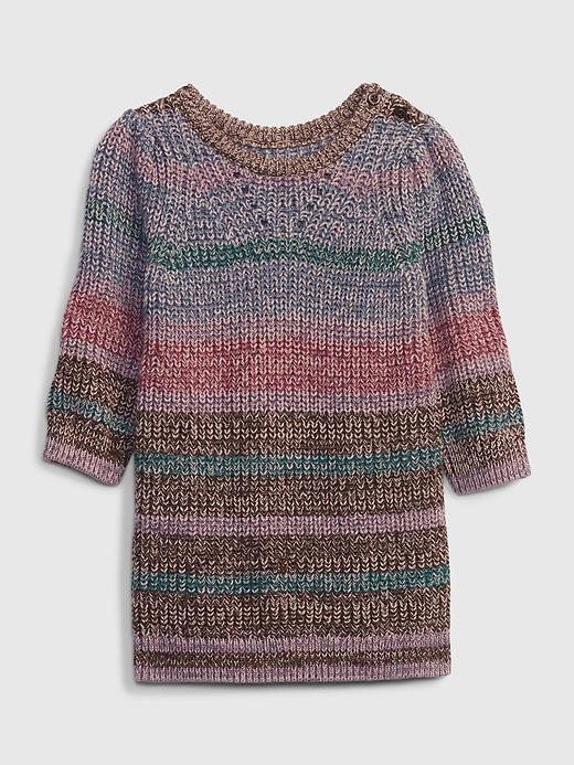 1 of 8 showing, with the color multi of product Baby Shaker-Stitch Sweater Dress