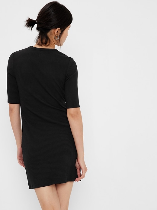 2 of 8 showing, with the color black of product Rib Mini Dress