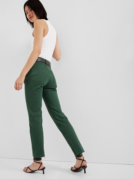 Image number 2 showing, High Rise Cheeky Straight Jeans with Washwell